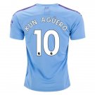Sergio KUN AGUERO #10 Manchester City Home 19/20 Men Soccer Jersey + EPL & Nexen Badges Size 2XL