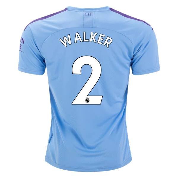 Kyle WALKER #2 Manchester City Home 19/20 Men Soccer Jersey + EPL & Nexen Badges Size 2XL