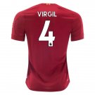 VIRGIL van Dijk #4 Liverpool Home 19/20 Men Soccer Jersey + EPL & WU Badges Size 2XL