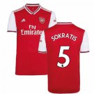 SOKRATIS Papastathopoulos #5 Arsenal Home 19/20 Men Soccer Jersey + EPL Badges Size 2XL