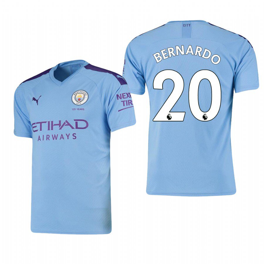 BERNARDO Silva #20 Manchester City Home 19/20 Men Soccer Jersey + EPL & Nexen Badges Size 2XL