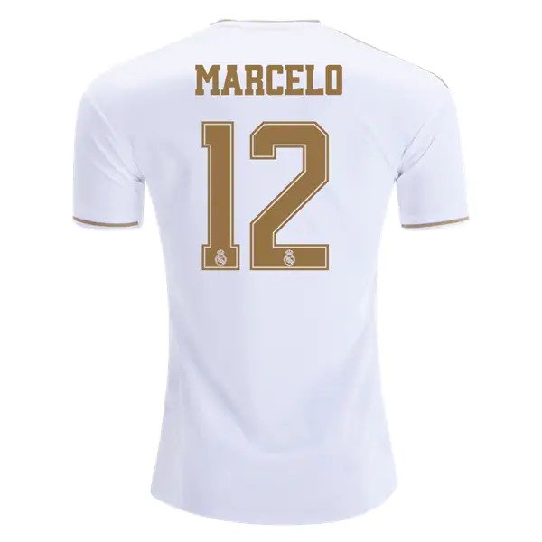 MARCELO #12 Real Madrid Home 19/20 Men Soccer Jersey + Laliga/WCC Badges Size 2XL