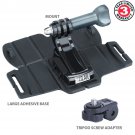 Large Adhesive Action Camera Mount with J-Hook and Tripod Screw Adapter - GRCMASA100BKEW_CE01