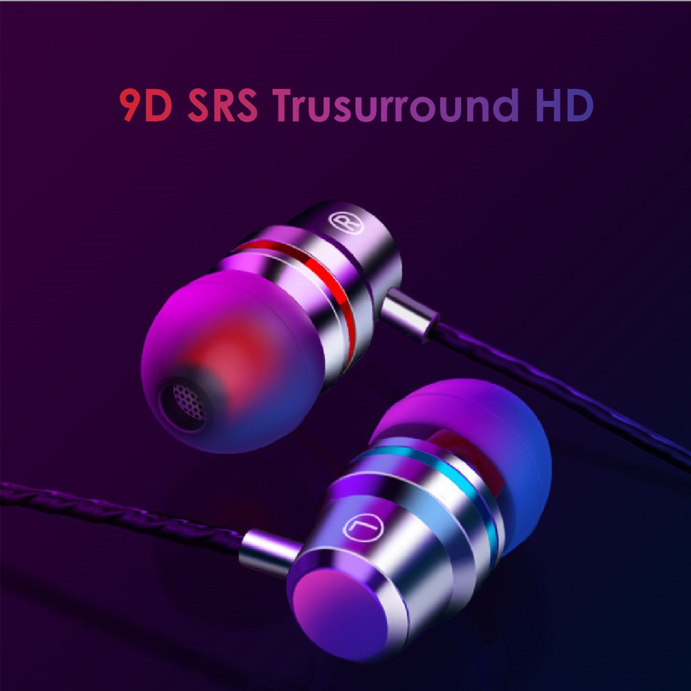 Earbuds Headphones with Microphone Heavy Bass High Definition Sweatproof Wired (black)