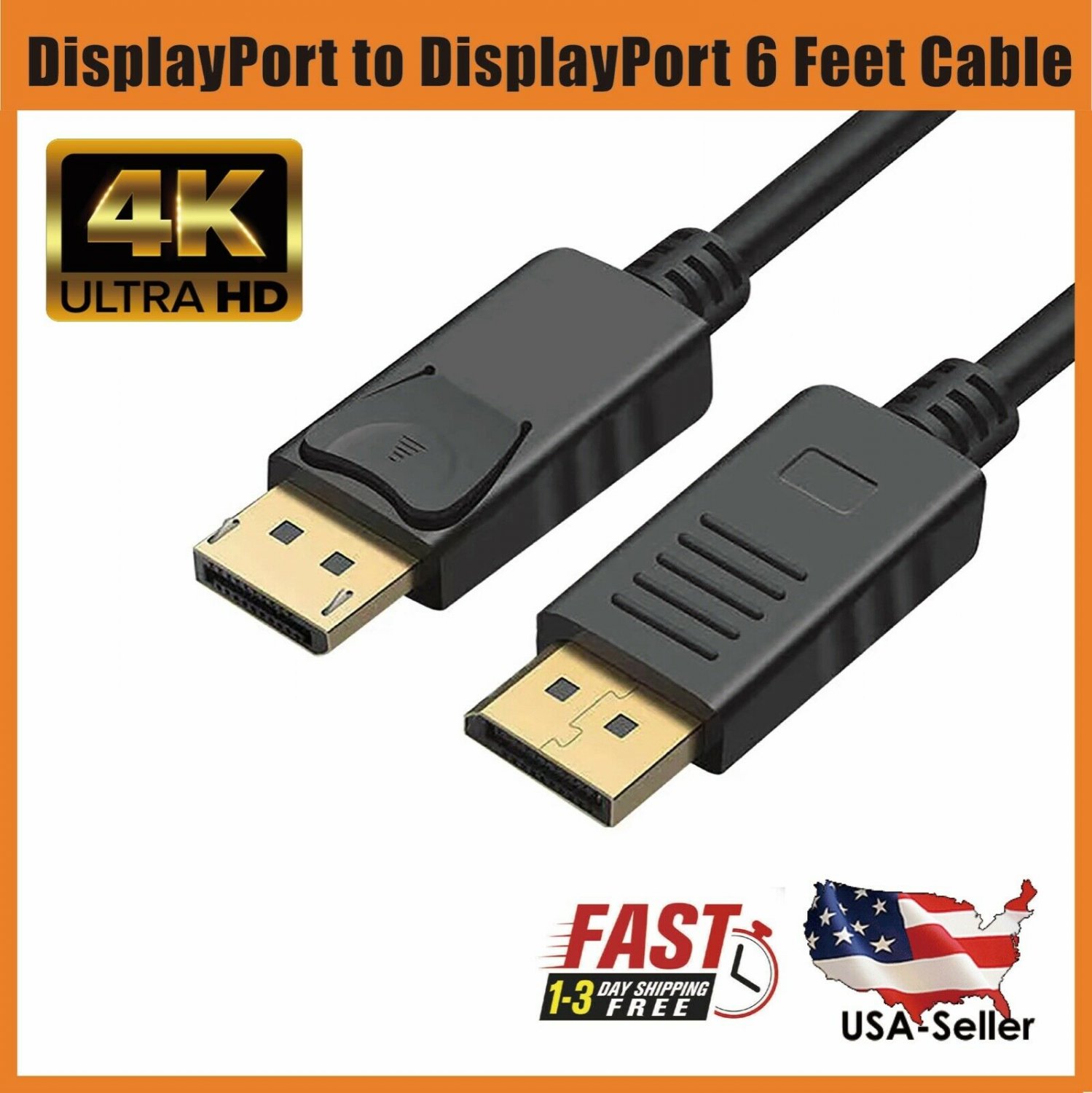 DisplayPort to DisplayPort 6 Feet Cable, DP to DP Male to Male Supports ...