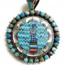 Sterling Silver and Micro-Inlay Double-sided Kachina Pendant