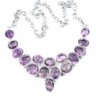 Amethyst Sterling Silver Bib Necklace