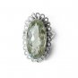 Sterling Silver Green Amethyst Ring Size 9