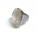 Rutilated Quartz and Sterling Silver Ring Size 7
