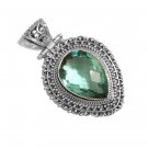 Paraiba Blue Quartz and Sterling Silver Pendant