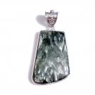 Big Natural Frosty Green Seraphinite Pendant