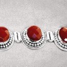 Red Onyx Sterling Silver Bracelet
