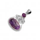 Sterling Silver Amethyst and Purple Charoite 2" Pendant