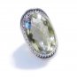 Green Amethyst and Sterling Silver Ring Size 8