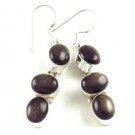 Long 2" Golden-Obsidian Sterling Silver Earrings