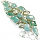 Big Bold Green Aventurine, Green Amethyst, and Sterling Silver Bracelet