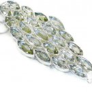Big Bold Sterling Silver and Green Amethyst Bracelet