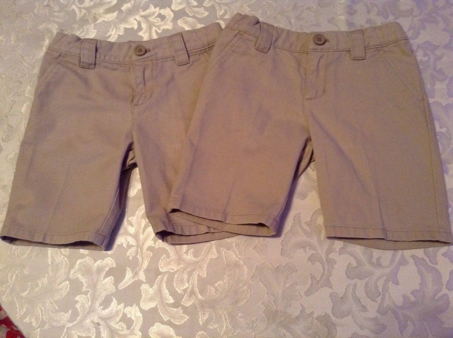 Girls Size 5 Cat & Jack shorts khaki uniform Lot of 2