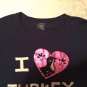 Ladies Old Navy shirt turkey Size large blue long sleeve sweater