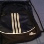 Adidas cinch sack backpack navy striped blue Alliance II book bag Size 18x13 3/4