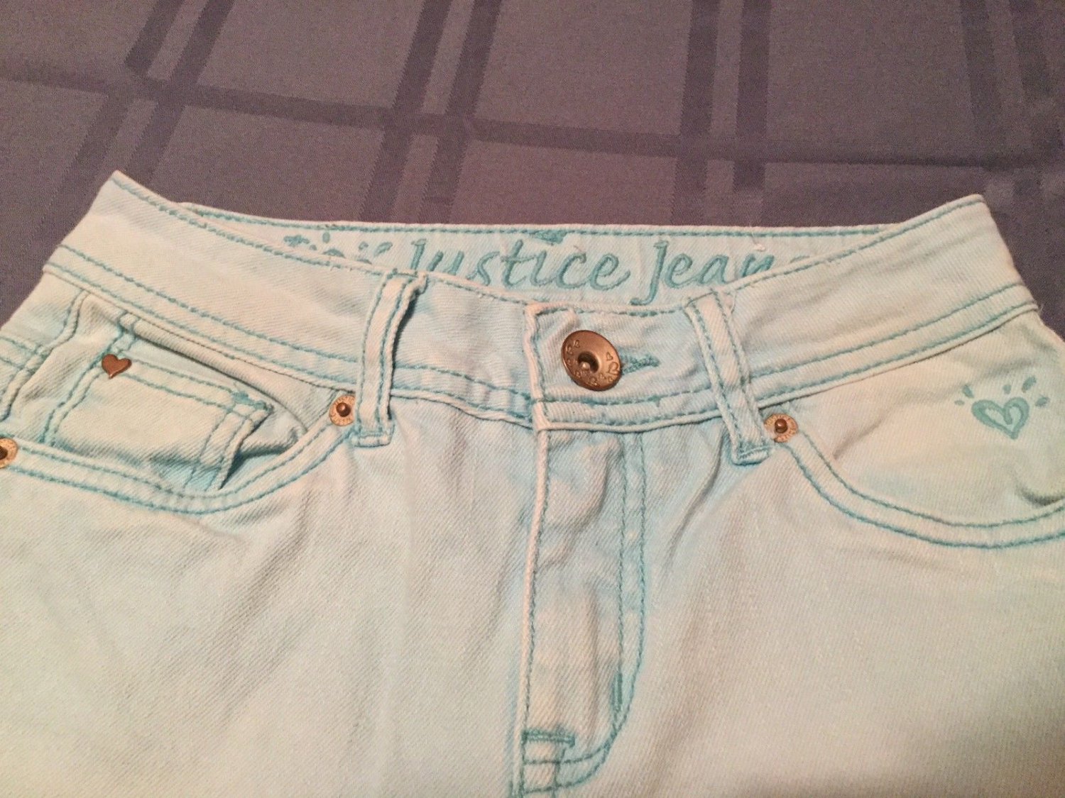 Justice jeans Girls Size 12 S blue skinny Simply low