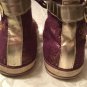 Girls Size 6.5 Apple Bottoms shoes Kishia purple&gold shoes hi-top