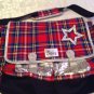 Justice backpack New tote hip shoulder large red plaid silver glitter