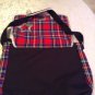 Justice backpack New tote hip shoulder large red plaid silver glitter