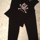 Girls Large Tropical Gear tank top skeleton Size 10/12 black pants set