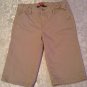 Girls Size 12S Justice shorts long uniform khaki flat front