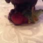 Thanksgiving Fall Turkey centerpiece hand painted resin holiday  7.5 x 7 x 6