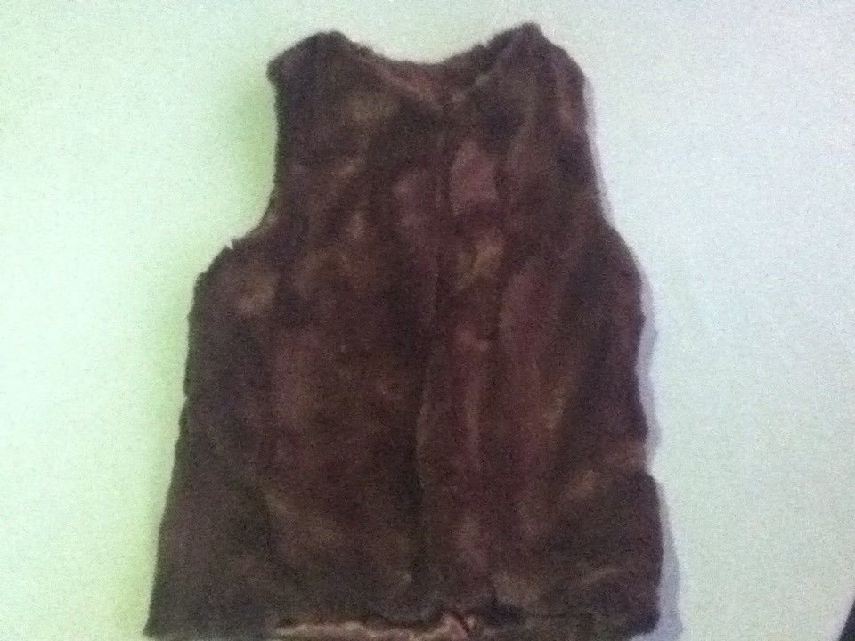 Girls New Size small Beautees vest brown faux fur with matching belt