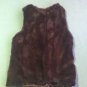 Girls New Size small Beautees vest brown faux fur with matching belt
