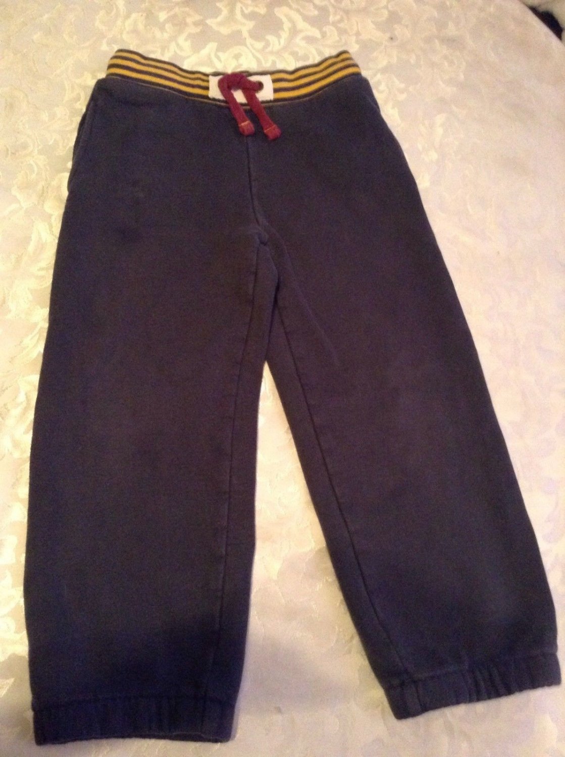 Mini Boden pants Size 6Y sweatpants athletic ribbed waist gray boys
