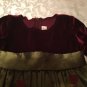 Girls Size 2T Crayon Kids dress burgundy & green long floral Holiday