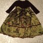 Girls Size 2T Crayon Kids dress burgundy & green long floral Holiday