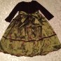 Girls Size 2T Crayon Kids dress burgundy & green long floral Holiday