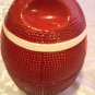 Football bowls ceramic 3 stackable 1 lid serving set vintage centerpiece brown