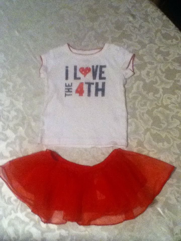 Carters skirt set outfit Size 18 mo. top Patriotic girls 2 piece lot Valentines
