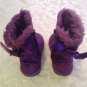 Girls Toddler Size 5 Medium Rack boots purple metallic faux fur winter