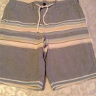 Hollister board shorts Classic fit Size 28 Mens blue striped Inseam 9 inches