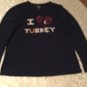 Old Navy turkey shirt Size large blue long sleeve sweater ladies