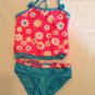 Jump N Splash tankini Size 3T swimwear floral 2 piece set outfit pink blue