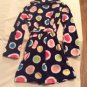 Size 8  10 Justice robe plush polka dots long sleeves blue