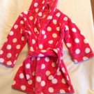 Size 4 XS Childrens Place robe plush hoodie polka dot long sleeves pink girls