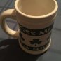 St Patricks Day MTY mug stein Kiss Me I'm Irish shamrocks tall white and green