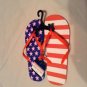  Size 7/8 flip flops shoes American Flag thongs patriotic sandals Ladies