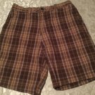 Fathers Day Mens Size 34 Mossimo shorts brown plaid flat front shorts