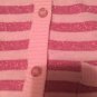 Mothers Day Justice sweater Size 8 pink stripes V-neck button down girls