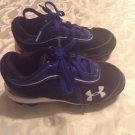 Under Armour shoes Size 10K black blue baseball sports cleats boys